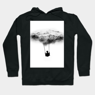 Black and White Mountain Swing Hoodie